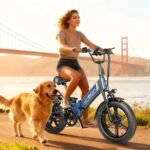 Vélo électrique pliable pour adultes Jasion X-Hunter ST : pneus « Fat » de 20 pouces, autonomie jusqu'à 114 km (71 miles), moteur de 1400 W en crête, vitesse supérieure à 48 km/h (30 mph), suspension intégrale et double frein à disque hydraulique. – Image 12