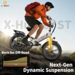 Vélo électrique pliable pour adultes Jasion X-Hunter ST : pneus « Fat » de 20 pouces, autonomie jusqu'à 114 km (71 miles), moteur de 1400 W en crête, vitesse supérieure à 48 km/h (30 mph), suspension intégrale et double frein à disque hydraulique. – Image 13