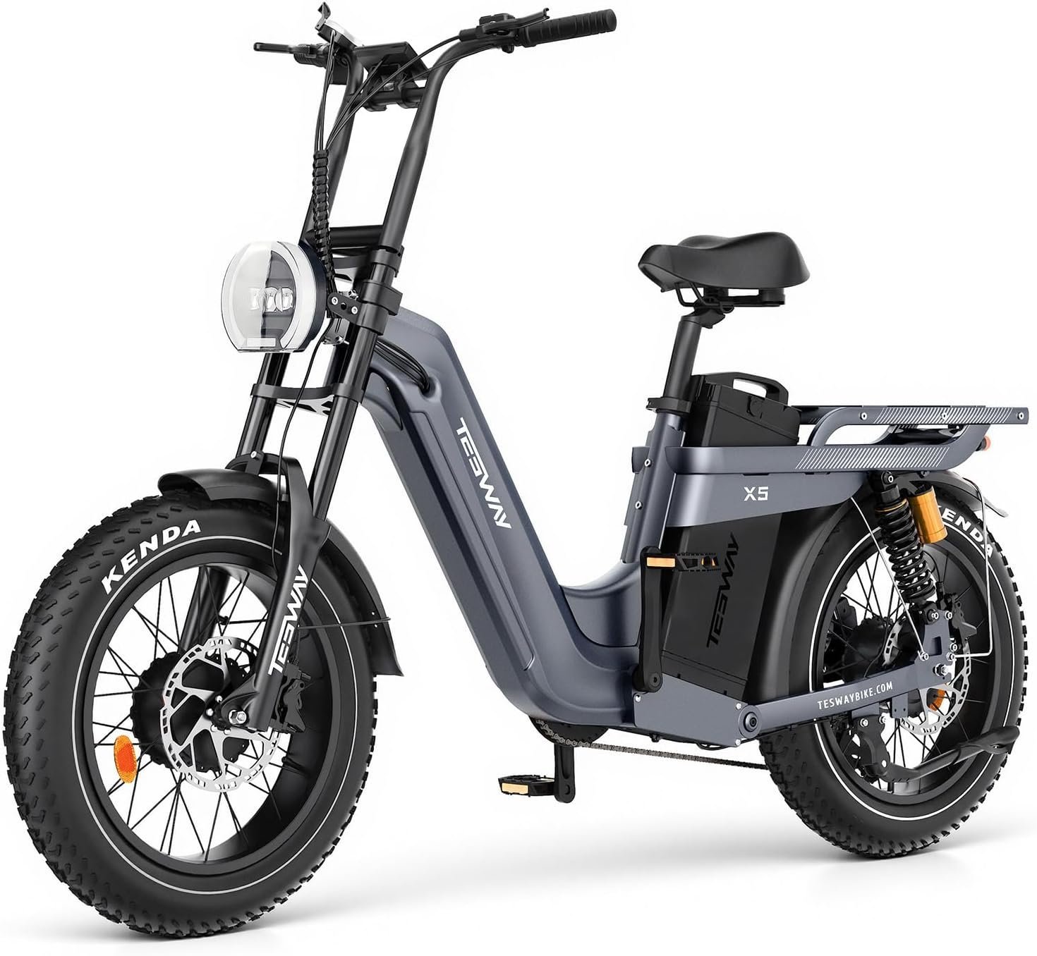 71NOpeHvhQL._AC_SL1500_-1.jpg Vélo électrique TESWAY pour adultes – Double moteur 3600 W, batterie 52 V 60 Ah (autonomie jusqu'à 320 km), pneus « Fat » 20 pouces tout-terrain, suspension intégrale, freins hydrauliques. – Image 1