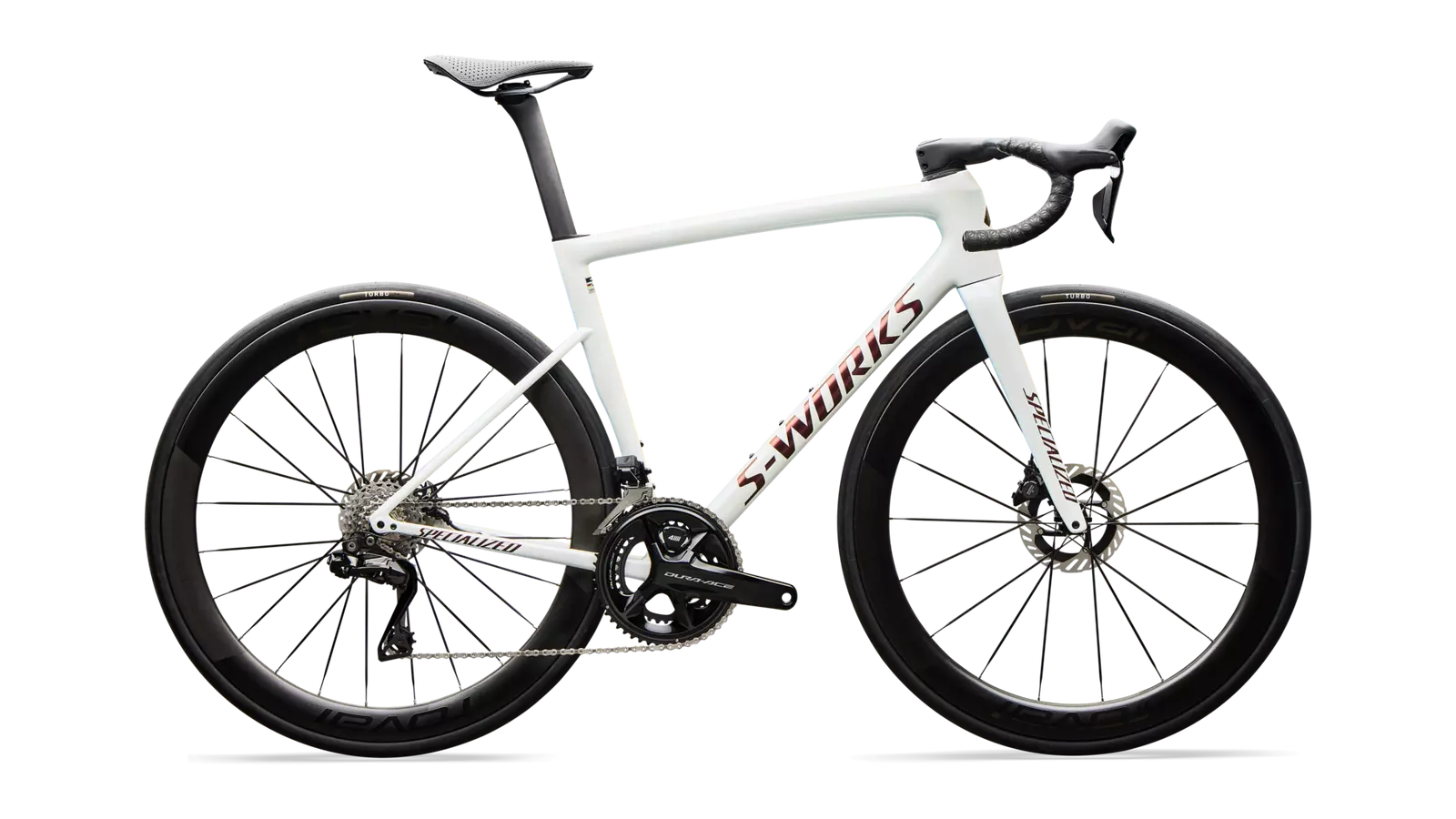 94926-00_TARMAC-SL8-SW-DI2-METWHTSIL-CMLNREDGLD-BLK_HERO_DARK-PDP-1.webp S-Works Tarmac SL8 Shimano Dura-Ace Di2 – Image 1